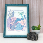 ＊送料無料＊ 紙刺繍イラスト『人魚鉢』