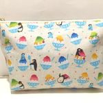 ペンギンとかき氷　ラミネートポーチ　