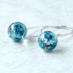 【受注生産】水中花『花玉』『蒼い雫』ピアス