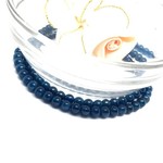 【穴有】ブラジル産ブルーアパタイト　丸珠　4ｍｍ　10個