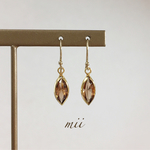 ≪14kgf≫vintage swarovski ライトスモークトパーズ フックピアス