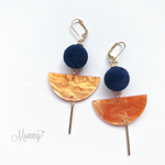 【再販】orange×navy 大ぶりピアス・イヤリング