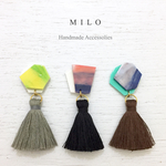 ☆1点もの☆カクカクパーツとタッセルのピアス/イヤリング