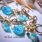 ［再販］［送料無料］勾玉に海月漂う水面模様 キーホルダー🐚