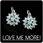 ~flower ~《K18gp》 輝くダイアモンド ピアス プラチナ
