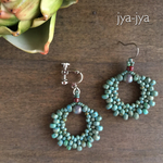 Turquoise Picasso Glass beads ＊イヤリング/ピアス