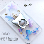 *夜空の王様* 宇宙/星座/猫 選べる スマホリング iPhoneケース/スマホケース