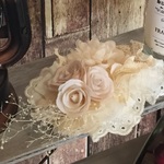 紅茶染の布花バレッタ＊rose＊