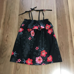 女児浴衣リメイクワンピース黒桜