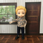 【オビツ11 】ボタンダウン柄シャツとパンツセット