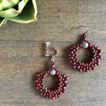 Red Picasso Glass beads ＊イヤリング/ピアス