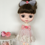 ドール服 薔薇とレースのワンピース&リボン