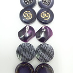 18ｍｍ◇10個入◇　♡再販♡　パープル　ペアアソート秋冬ボタン