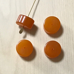 VINTAGE AMBER ACRYLIC SMOOTH TIRE SPACER BEADS