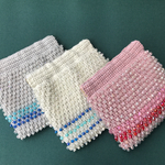 キラキラ✨ビーズのバネ口ポーチ(ライン)