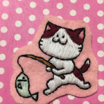 魚釣りなねこのワッペン