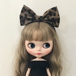 【受注製作】【柄が選べる】ブライス用リボンカチューシャE（センタービッグリボン）