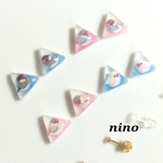 🐦かわいい手乗り文鳥🐦小さな三角ピアス＆イヤリング