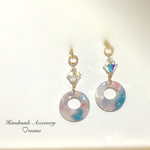 ❁シェルシリーズ❁ 夏色シェルと輝くクリスタルのピアス❁イヤリング❁
