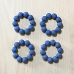 ●25㎜● VINTAGE BLUE MATTE ACRYLIC BEADED RING BEADS ＊6884＊