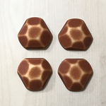 VINTAGE RUST MATTE WASHED ACRYLIC HEXAGON TRIANGLE DECO CABOCHON