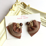 レザー×オーガンジー上品ゴージャスピアス♡送料込み