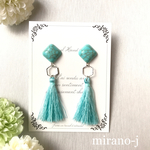 《新作》限定５セット！ターコイズ×タッセルピアス