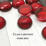 Glass Cabochon Darkred 10pcs＊カボション ガラス 赤 ボルドー ダークレッド