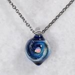 ガラスの小宇宙　ホワイトオパール　ミニペンダント　Yasuda Glass；No.1769WM