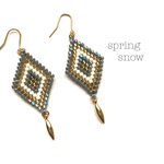 ♢diamond shaped earrings♢（grey）