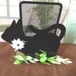 アシンメトリーの黒猫ちゃんワイヤーフックの小物置き★アクセサリースタンドなど♪