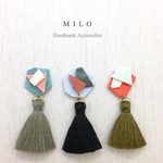 ☆1点もの☆カクカクパーツとタッセルのピアス/イヤリング