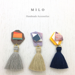 ☆1点もの☆カクカクパーツとタッセルのピアス/イヤリング