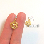 クリスタルストーン×透かしサークル樹脂ノンホールピアス*