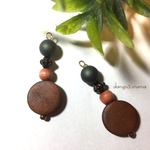 300円☆コインウッドビーズ☆プラパール☆ピアス/イヤリング