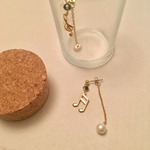 音符♫コットンパールキャッチピアス