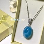 送料無料　♡幸せを呼び込みます♡極品海の雫　　濃いカリビアンブルー　ラリマーペンダントトップ　ネックレス　シンプル　ユニセックス