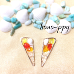 琉球ガラス 海ピアス orイヤリングor樹脂ピアス