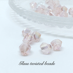 SALE♡ガラスツイストビーズ ライトピンク 20pcs