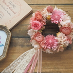 【ミンネ限定SALE】Petite Couronne＜アプリコットピンク＞ ＊ オーナメント　リース・壁掛け