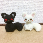 【ゆんこ様ご注文品】白黒キツネさん☆羊毛フェルト