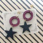 ウッドパーツの大ぶりピアス