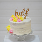 "half"　ハーフバースデイ用ケーキトッパー 2