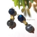 2点限定300円☆ラウンドグレー☆ネイビー☆ピアス/イヤリング