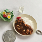 ミニチュアフード     カレーライス サラダ 水付き