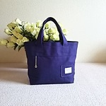 M☆帆布デイリーバッグ👜シンプルでおしゃれ☆ネイビー