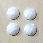 IMPORT WHITE DOME ROUND FACETED CABOCHONS