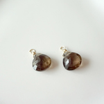 訳アリ【14KGF】スモーキークォーツのピアスチャーム