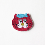PARTYねこワッペン  L size RED サカナ