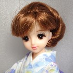 ジェニー　浴衣　白・花Ｘ星柄